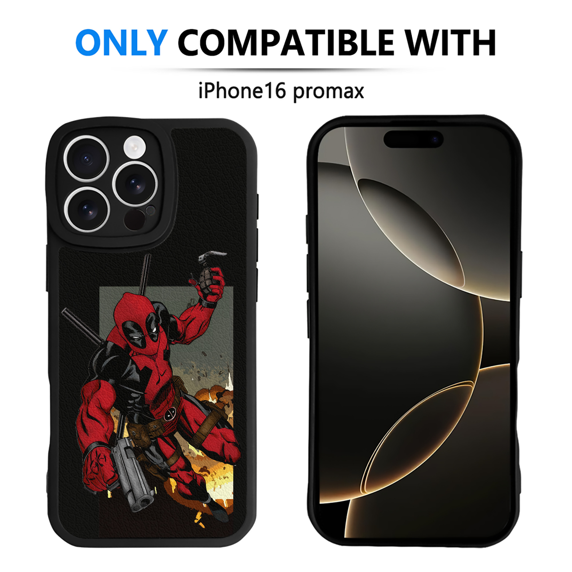 （画像用） Deadpool デッドプール 【iPhone 16シリーズ対応】シリコンスマホケース（レザー調） 材質：シリコン